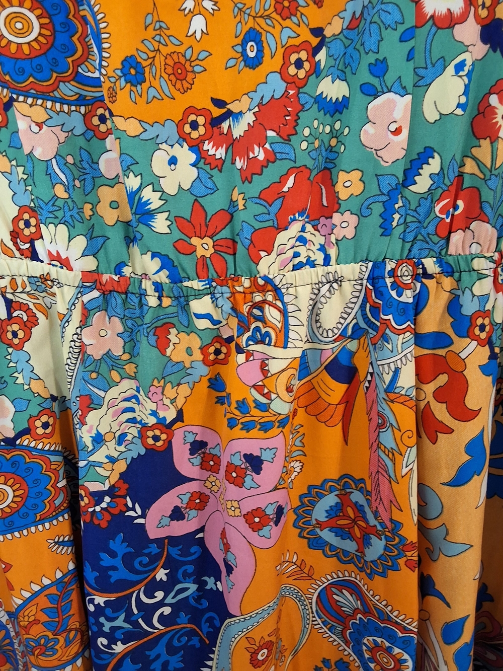 NWT Boohoo Plus Mixed Print Open Back Maxi Dress Size Size 18 Boho Floral - Picture 4 of 7